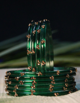 XENERIC Glass Zircon Bangle Set(Pack of 12)