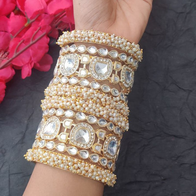 Terraband Alloy Crystal Gold-plated Bangle Set(Pack of 10)