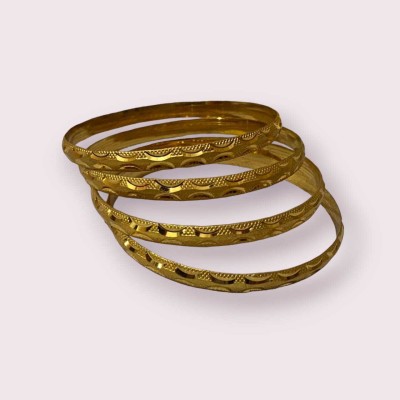 Rainshii Creation Brass Gold-plated Bangle Set(Pack of 4)