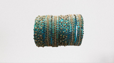 varnika lace house Plastic Beads Bangle Set(Pack of 6)