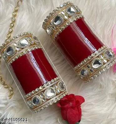 whatowear Alloy Diamond Gold-plated Chudas(Pack of 2)