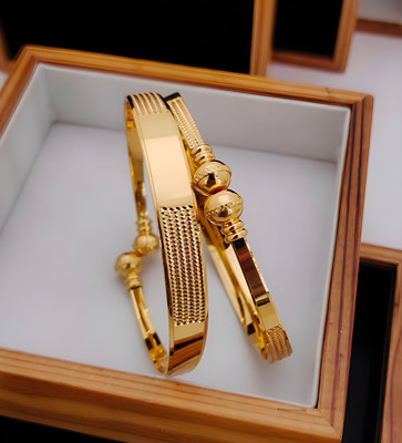 EiVAA Brass Gold-plated Bangle Set(Pack of 2)