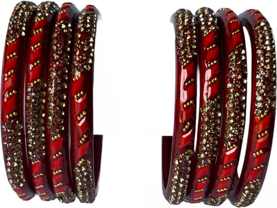 Karaavi Glass Crystal Bangle Set(Pack of 8)
