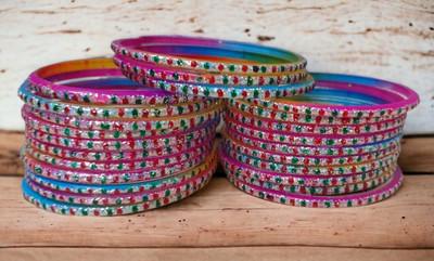 devanya crafts Glass Bangle Set(Pack of 10)