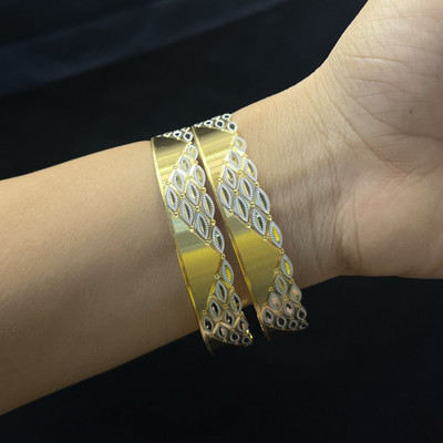CYGNI Brass Gold-plated Bangle(Pack of 2)