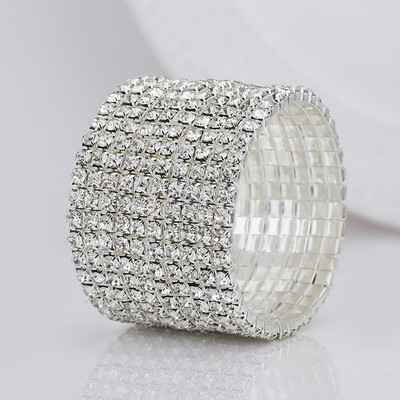 CARLTON LONDON Brass Cubic Zirconia Rhodium Bracelet