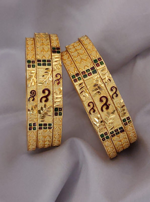 Shree Enterprise Brass Gold-plated Bangle Set(Pack of 6)