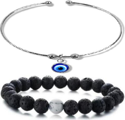 HouseOfCommon Metal, Crystal, Alloy Bracelet(Pack of 2)