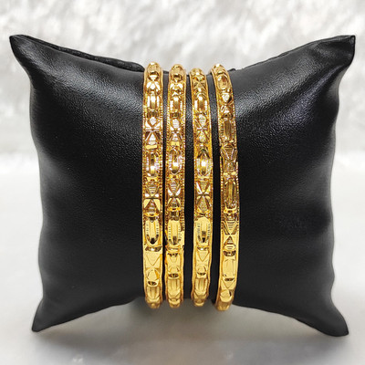 RoyalGold Alloy Gold-plated Bangle(Pack of 4)
