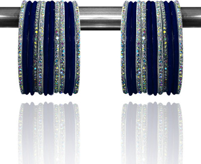 Suhagan Glass Cubic Zirconia Bangle Set(Pack of 24)