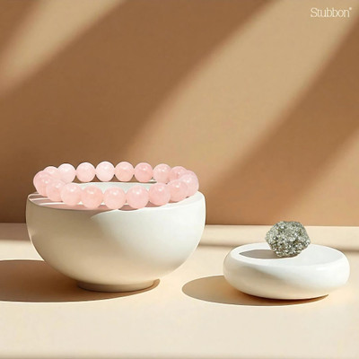 Stubbon Pyrite, Rose Quartz Crystal Bracelet(Pack of 2)