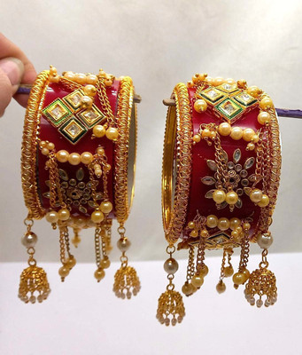 Rajwadi Plastic Pearl Bangle Set(Pack of 6)