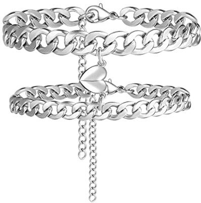 Aarohi Jewells Alloy Silver Bracelet Set(Pack of 2)