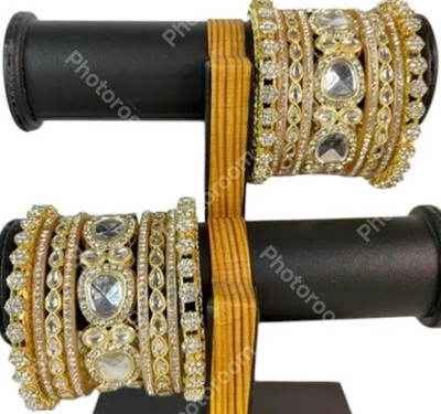 Piyush Metal Cubic Zirconia Bangle Set(Pack of 2)