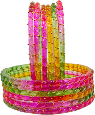 NY Lifestyles Glass Bangle Set(Pack of 10)