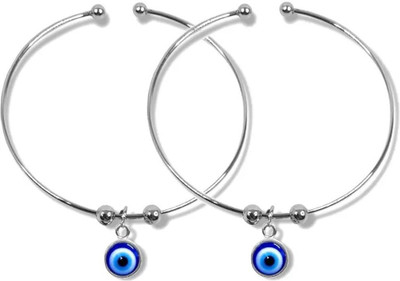 Veediic Hind Stainless Steel Silver Kada(Pack of 2)