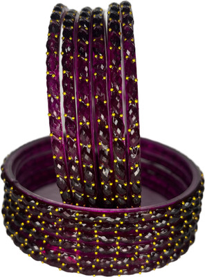 rj enterprises Glass Bangle Set(Pack of 12)