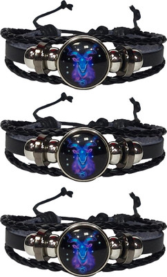 BHAGYA G Leather Bracelet(Pack of 3)