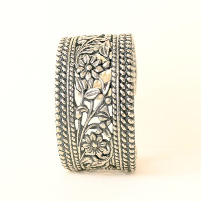 CE COLLECTION Oxidised Silver Silver Bracelet