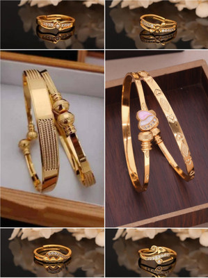 Dressberry Brass Gold-plated Gold Jewellery Set(Pack of 6)