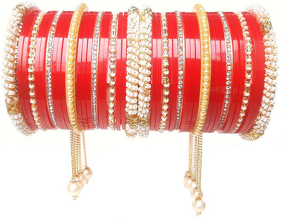 Valya Metal, Plastic Cubic Zirconia Chudas(Pack of 42)