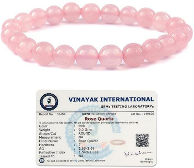 VIBESLE Rose Quartz, Crystal Beads Charm Bracelet