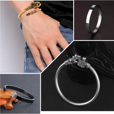 MAATRCHAAYA Alloy Titanium, Sterling Silver, Gold-plated Bracelet Set(Pack of 4)