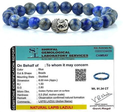 VIBESLE Lapiz Lazuli, Stone Beads, Crystal Charm Bracelet
