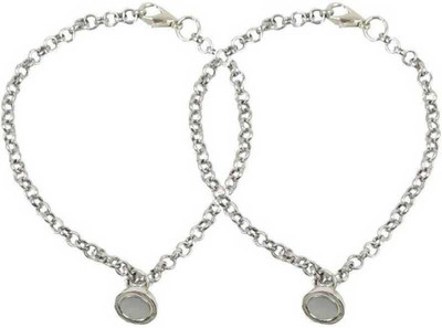 ruby collection Brass Silver Coated Bracelet(Pack of 2)