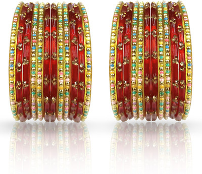 beutifly Glass Pearl Bangle Set