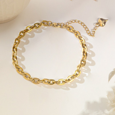 MYKI Stainless Steel Gold-plated Charm Bracelet