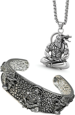 Inites Metal Silver Kada(Pack of 2)