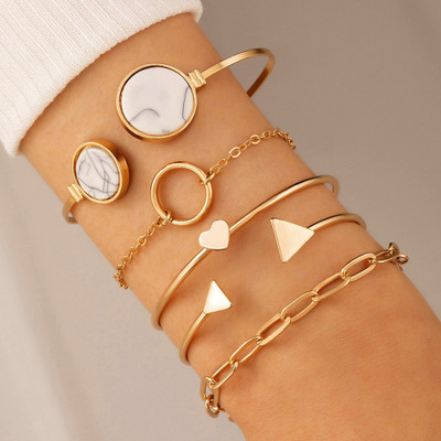 Vembley Alloy Gold-plated Bracelet Set(Pack of 5)