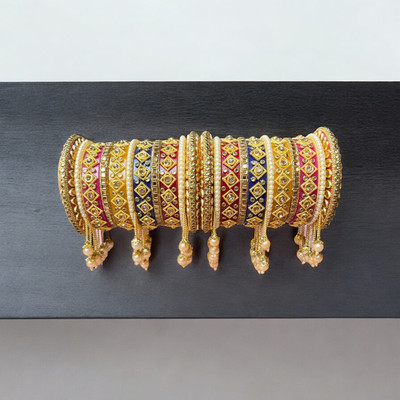 HADIYA Plastic Zircon Bangle Set(Pack of 2)