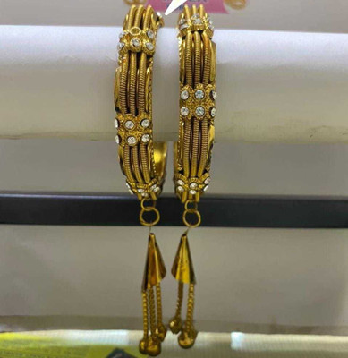 DONERIA Metal Zircon Bangle Set(Pack of 2)