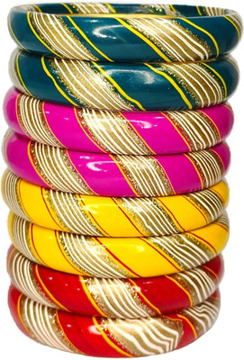 Anshi Creations Lac Bangle Set(Pack of 8)