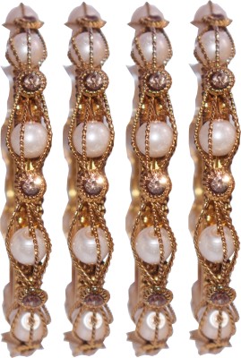 ishika Metal Beads, Pearl Gold-plated Kada(Pack of 4)