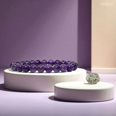 Stubbon Pyrite, Amethyst Crystal Bracelet(Pack of 2)