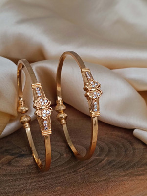 Sangria Brass Diamond Gold-plated Bangle