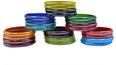 GoVika Glass Bangle Set(Pack of 24)