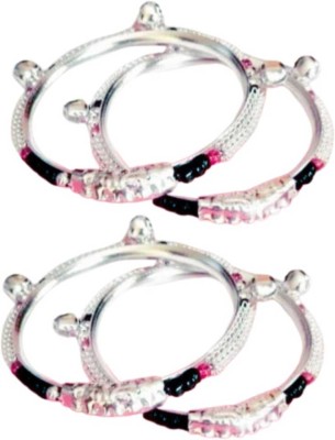 DHASRAM Metal Silver Bangle Set(Pack of 4)