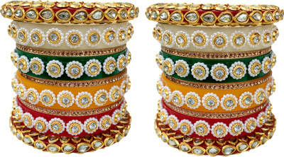 Hamna Plastic Zircon Bangle Set(Pack of 2)