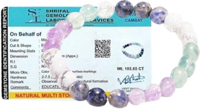 VIBESLE Amethyst, Howlite, Crystal Beads Charm Bracelet