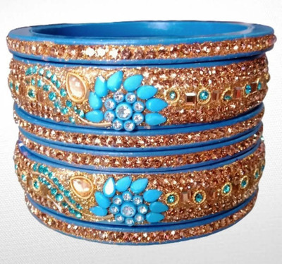 RADHIKAA FASHIONS Lac Crystal Bangle Set(Pack of 6)