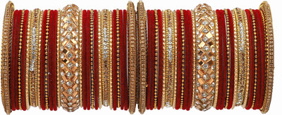 GLIKA Metal Beads Gold-plated Bangle Set(Pack of 54)