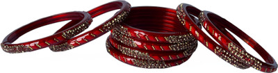 Bhooprama Glass Crystal Bangle Set(Pack of 8)