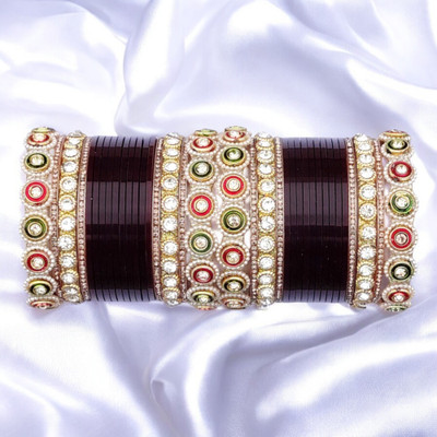 BATUKNATH Plastic Beads, Zircon Gold-plated Chudas(Pack of 36)