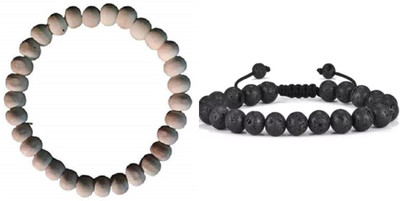 Malas Collection Wood, Stone Bracelet Set(Pack of 2)