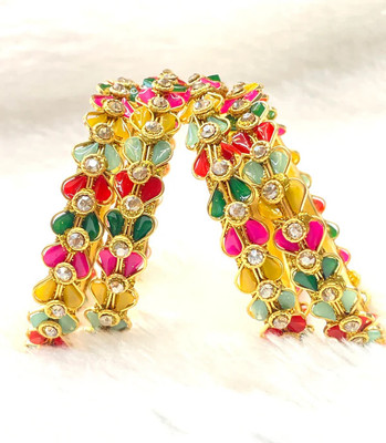 Kiyash Crystal Bangle Set(Pack of 4)