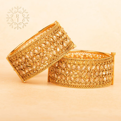 Raddhi Jewels Brass Gold-plated Bangle Set(Pack of 2)